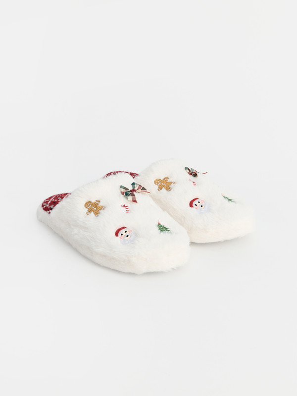 LCW STEPS New Year Themed Plush Women's Home Slippers