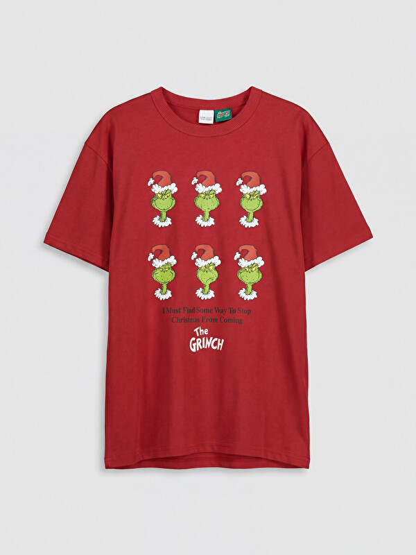 LCW Kids Crew Neck Grinch Printed Boys' T-Shirt
