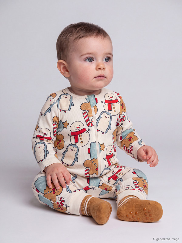 LCW baby Yılbaşı Temalı Erkek Bebek Tulum