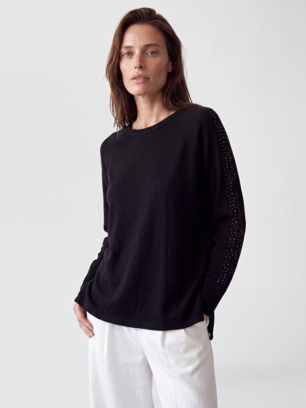 LCW Grace Crew Neck Rhinestone Women's Knitwear Sweater