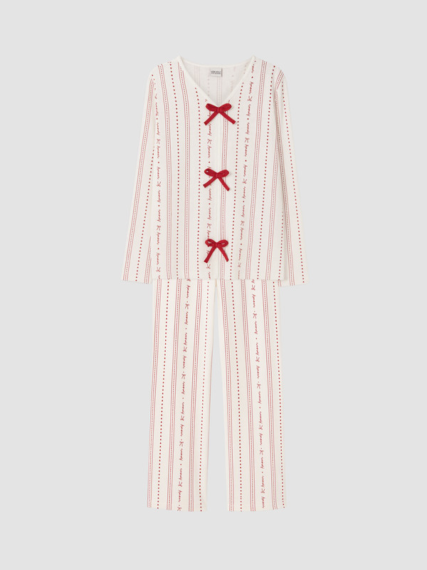 LCW Kids V Neck Girls' Pyjamas Set