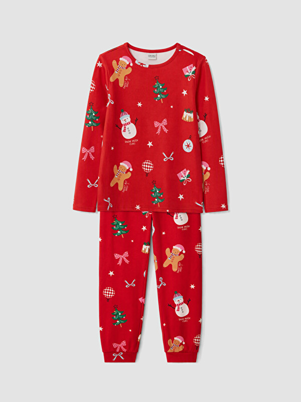 LCW Kids Қыздар Қызыл Пижама жинағы