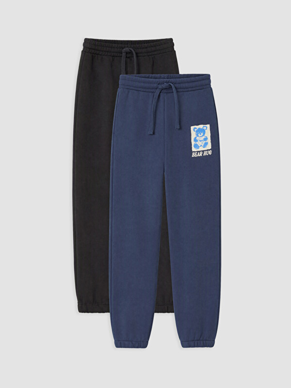 LC WAIKIKI 2'li Baskılı Erkek Çocuk Jogger Eşofman Altı