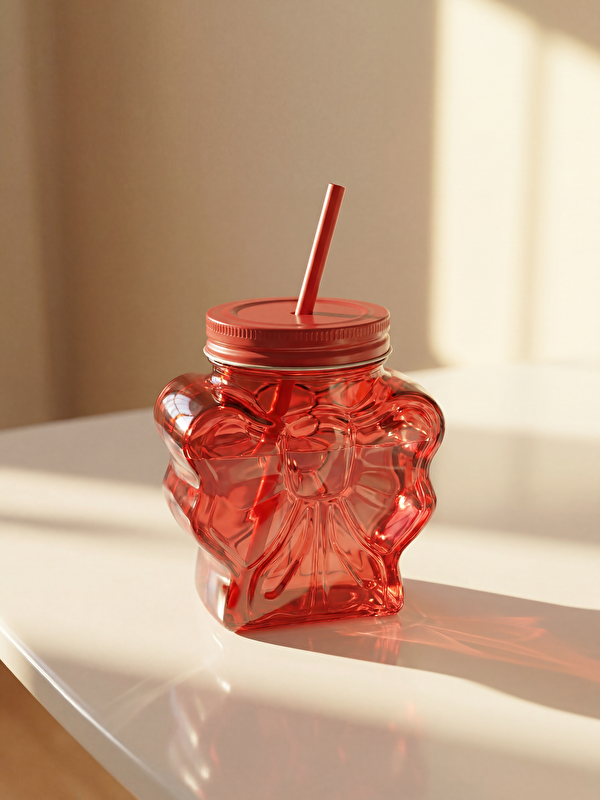 LCW HOME Strawed Glass Thermos Cup