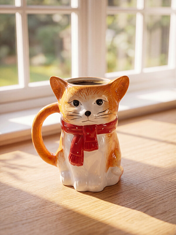 LCW HOME Kedi Figürlü Seramik Kupa