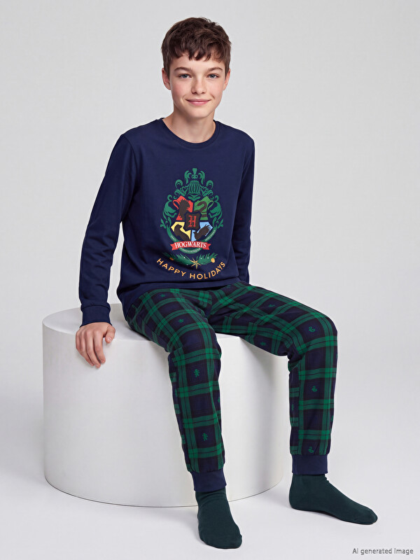 LCW Kids Harry Potter Baskılı Erkek Çocuk Pijama Takım