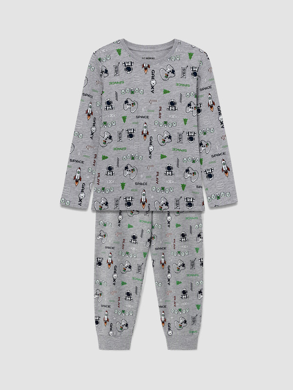 LCW Kids Djalë Gri Set pizhamash