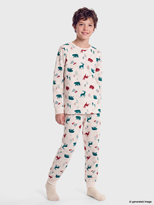 LCW Kids Desenli Erkek Çocuk Pijama Takım