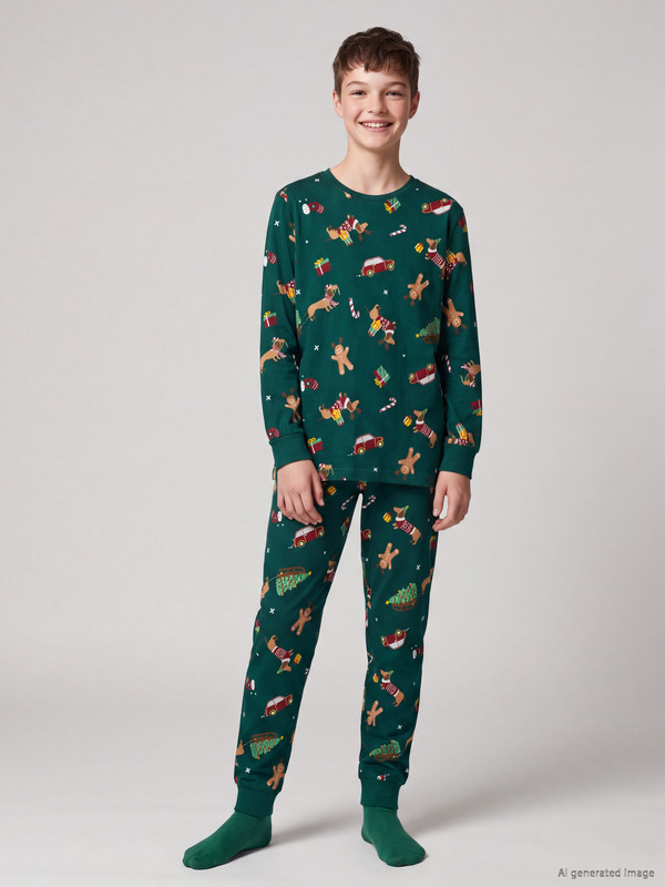 LCW Kids New Year Themed Boys' Pyjamas Set