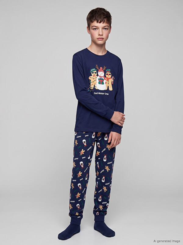LCW Kids New Year Themed Boys' Pyjamas Set