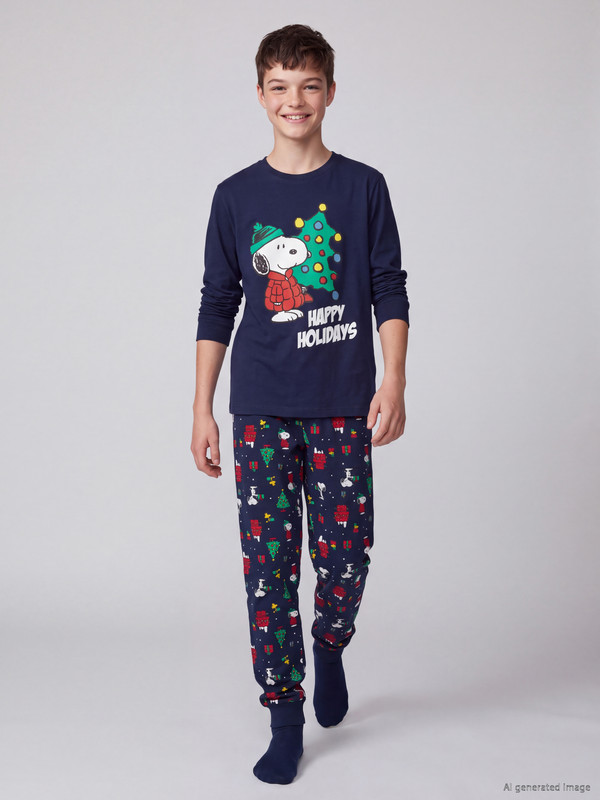LCW Kids Snoopy New Year Themed Boys' Pyjamas Set