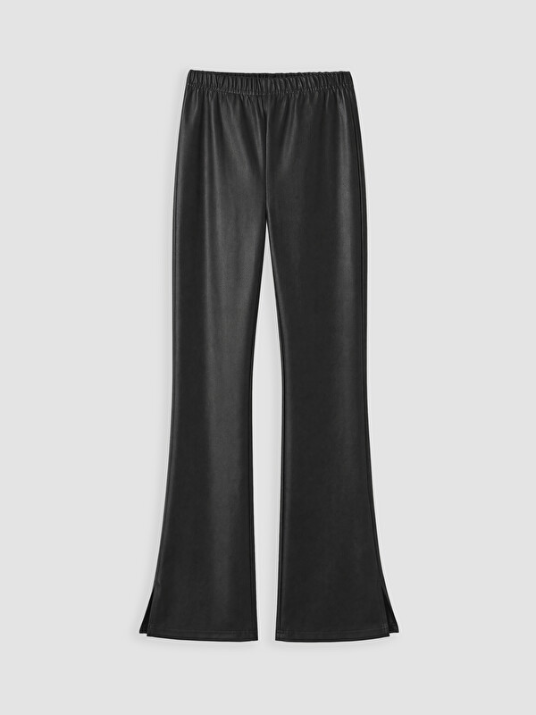 LCW Kids Faux Leather Girls' Flare Leggings