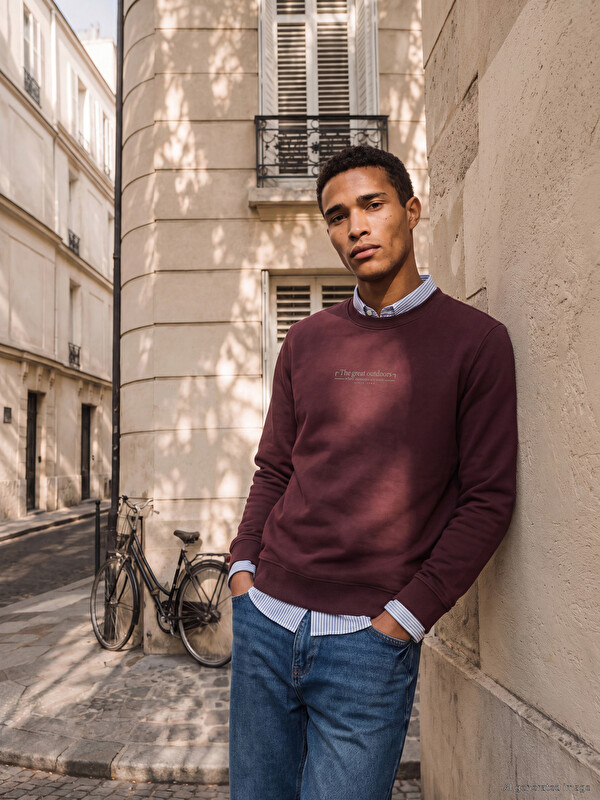 LCWAIKIKI Classic Crew Neck Printed Men's Sweatshirt