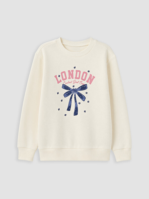 LC WAIKIKI London Baskılı Kız Çocuk Sweatshirt