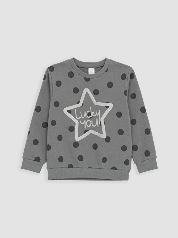 LC WAIKIKI Puantiyeli Kız Çocuk Kalın Sweatshirt