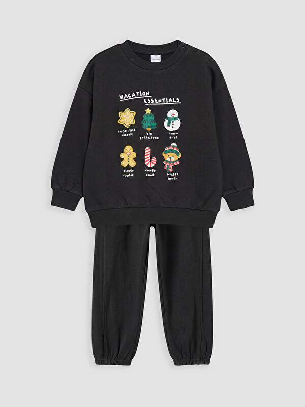 LCW baby Christmas Themed Baby Boys' Tracksuit Set