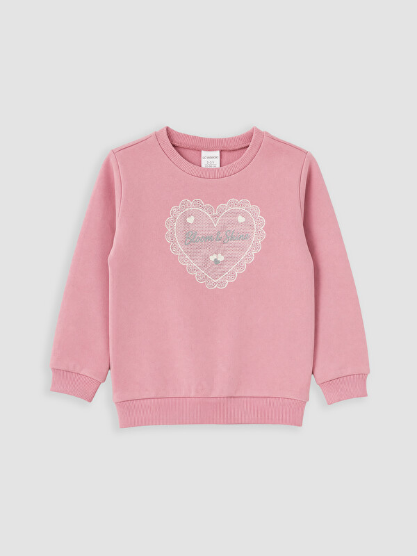 LC WAIKIKI Crew Neck Printed Girls' Sweatshirt