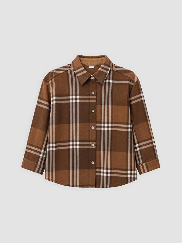 LCW Kids Ekose Gabardin Kız Çocuk Gömlek