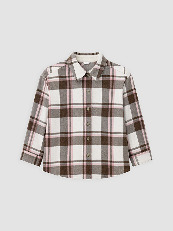 LCW Kids Ekose Gabardin Kız Çocuk Gömlek