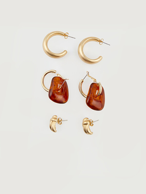 LCW JOY Women Earring Set 3-piece