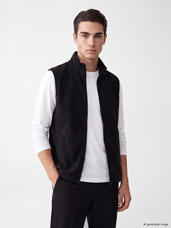 LCWAIKIKI Classic Dik Yaka Erkek Polar Yelek