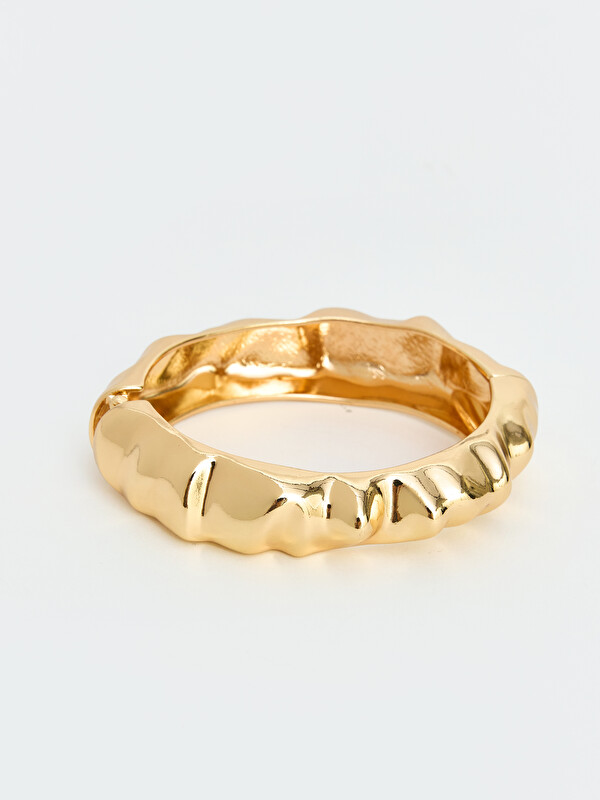 LCW JOY Gold Ridged Women Cuff Bracelet
