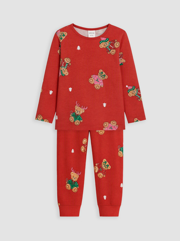 LCW Kids Crew Neck Printed Girls' Pyjamas Set