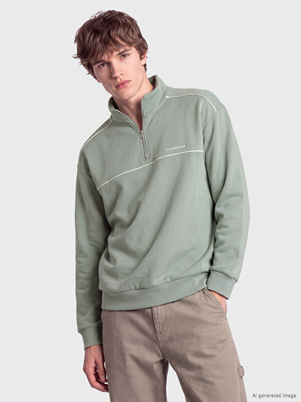 XSIDE Mock Neck Printed Men's Sweatshirt