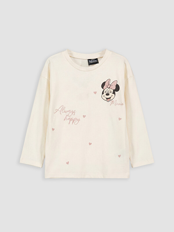 LCW Kids Minnie Mouse Baskılı Kız Çocuk Tişört