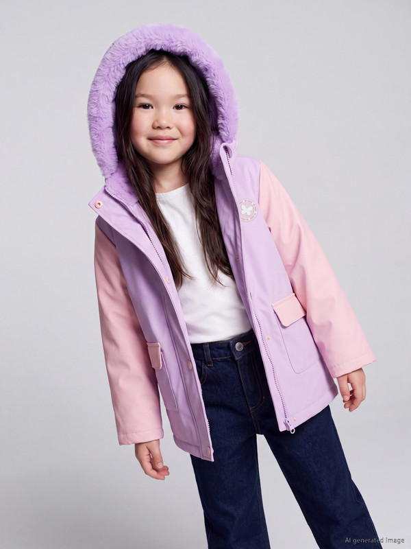 LCW Kids Hood Inside Furred Girls' Coat