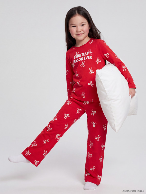 LCW Kids Baskılı Kız Çocuk Pijama Takım
