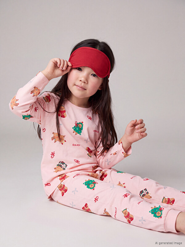 LCW Kids Printed Girls' Pyjamas Set