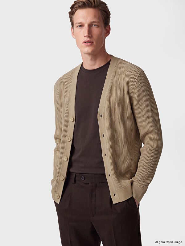 SOUTHBLUE Regular Fit V Yaka Erkek Triko Hırka