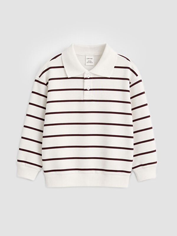 LCW Kids Sweat-shirt à col polo rayé pour garçon