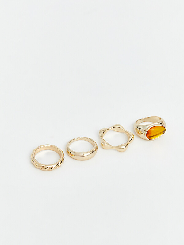 LCW JOY Stone Women's Ring Set 4-piece