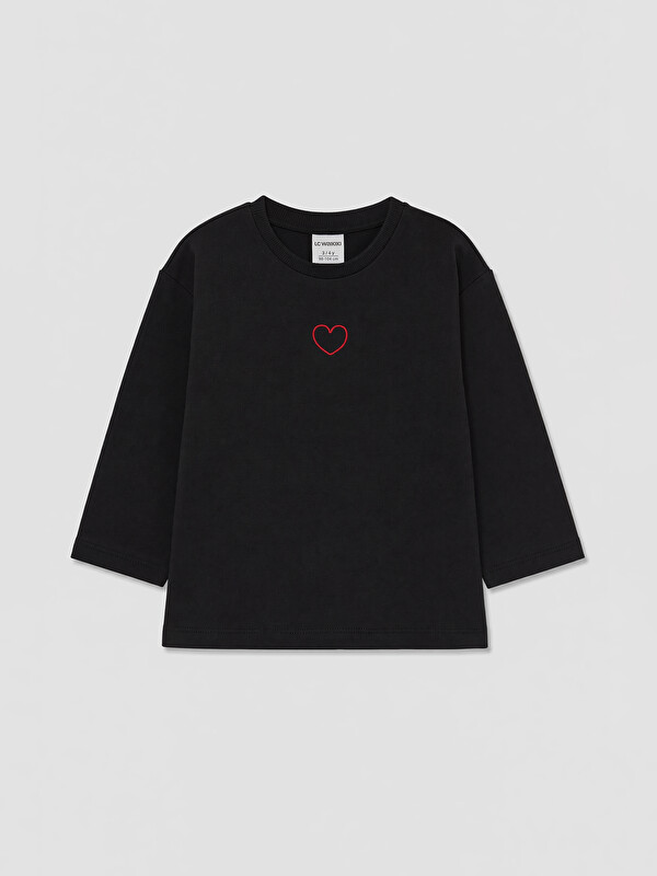 LC WAIKIKI Crew Neck Embroidered Girls' T-Shirt