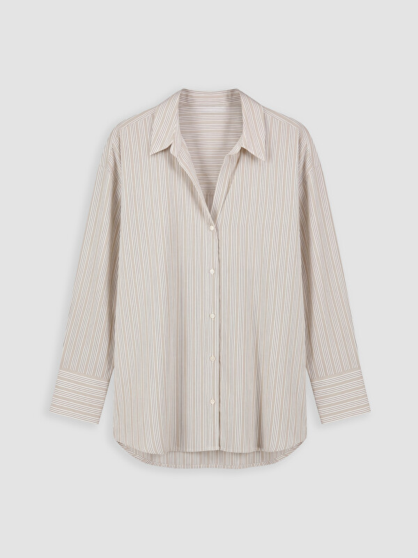 LCW Comfort Gestreiftes Oversize Damenhemd