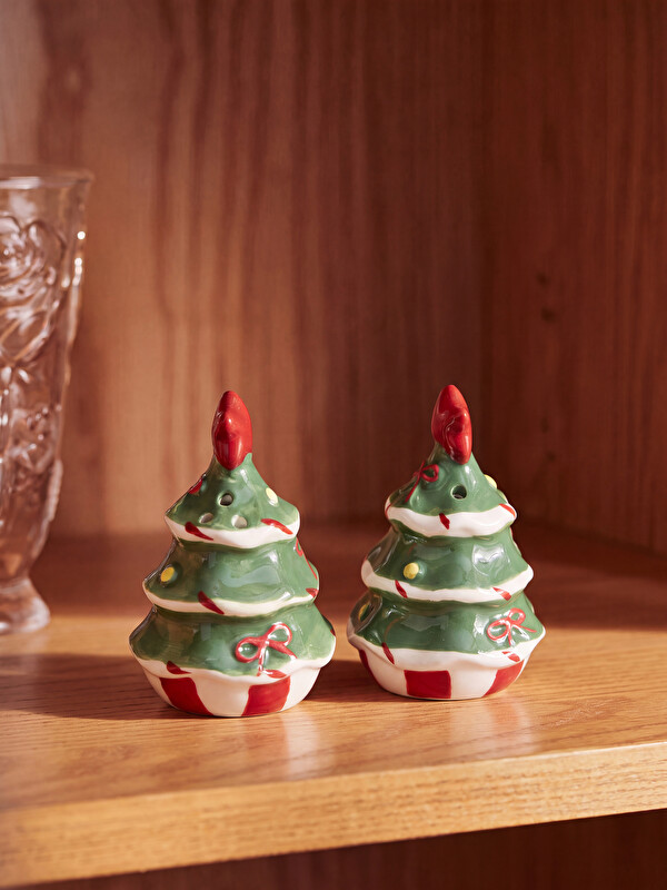 LCW HOME New Year Themed Ceramic Salt Shaker and Pepper Shaker