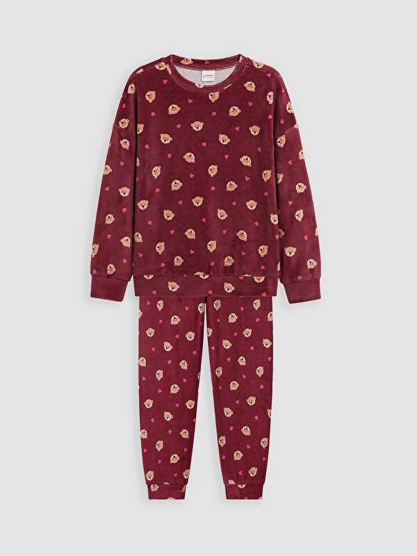 LC WAIKIKI Desenli Kız Çocuk Pijama Takımı