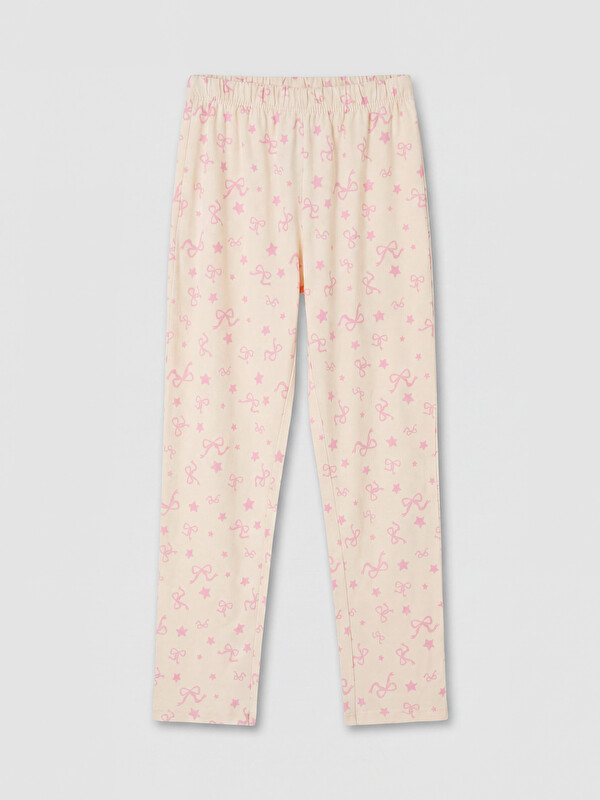 LC WAIKIKI Beli Lastikli Baskılı Kız Çocuk Pijama Alt