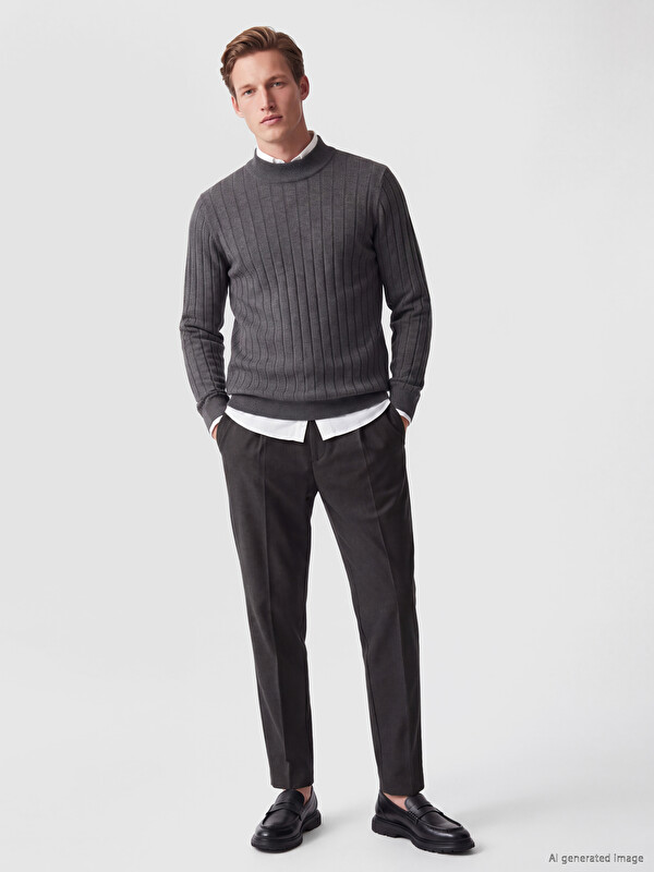 SOUTHBLUE Polyviscose Men's Pleated Trousers