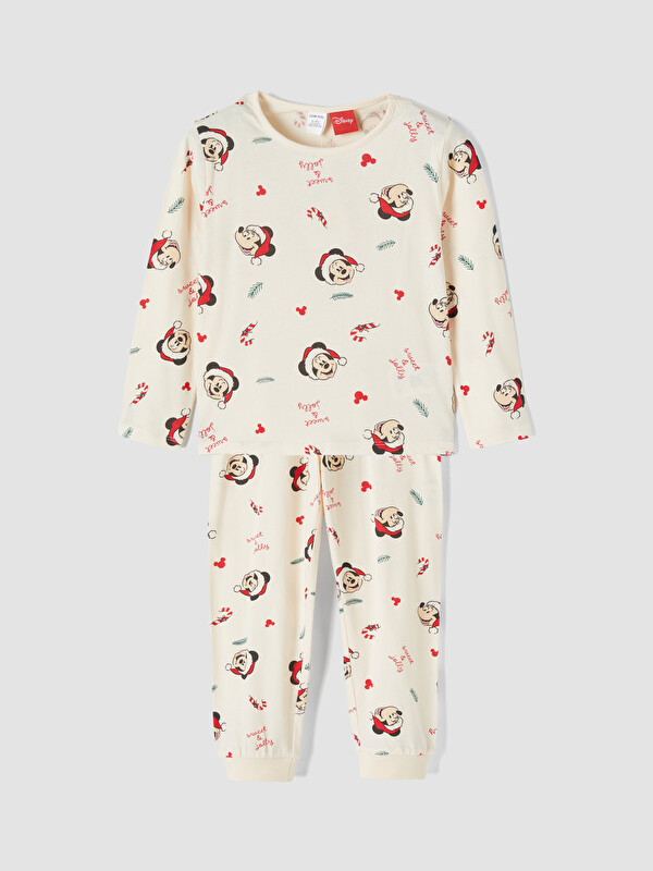LCW Kids Mickey Mouse Printed Girls' Pyjamas Set