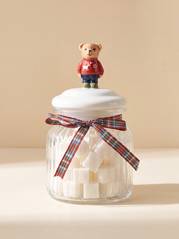 LCW HOME Bear Teddy Lidded Glass Jar
