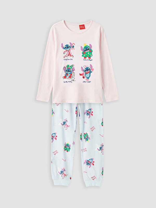 LCW Kids Stitch Baskılı Kız Çocuk Pijama Takım