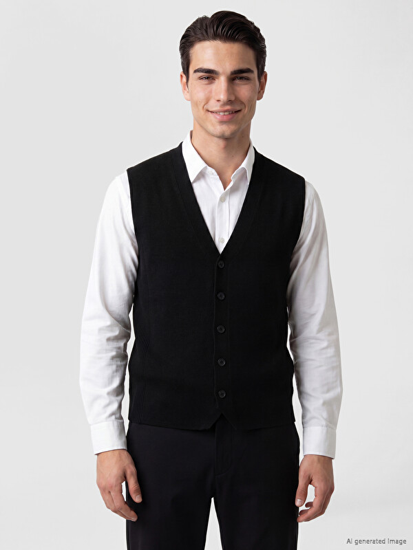 LCWAIKIKI Classic Regular Fit V Yaka Erkek Triko Yelek