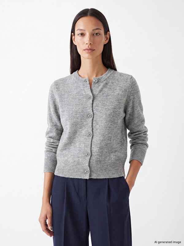 LCW EVERYDAY Crew Neck Women's Knitwear Cardigan