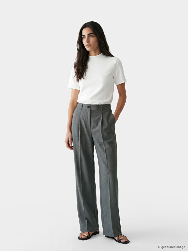 LCW Vision Wide Leg Women's Pleated Trousers