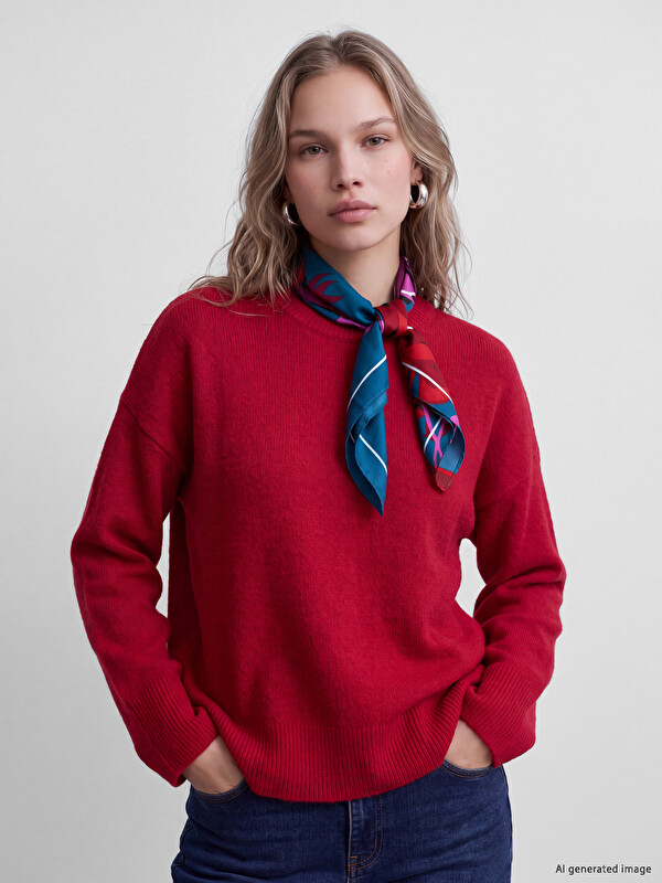 LCW Vision Crew Neck Oversize Women's Knitwear Sweater