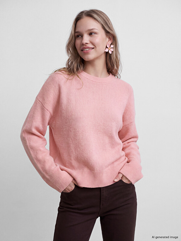 LCW Vision Pull-over en maille surdimensionné à col rond pour femme