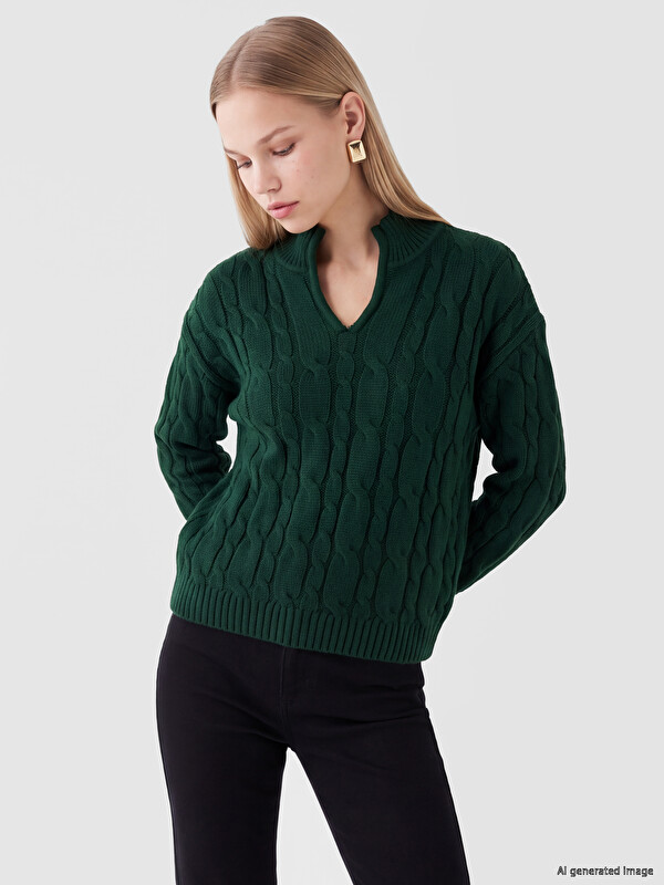 LCW Vision Pull-over en maille pour femme à col polo
